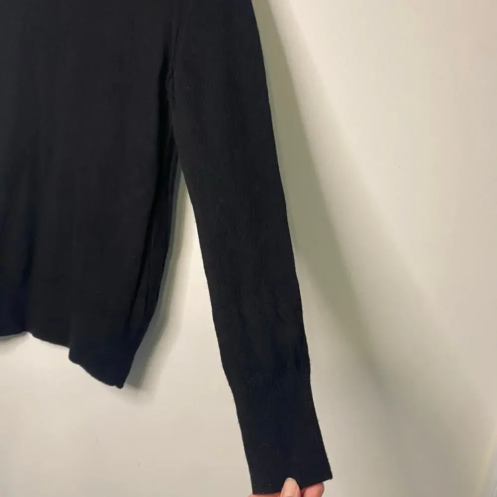 Mens‎ Banana Republic Black Sweater Italian Merino Wool Blend Quiet Luxury Small